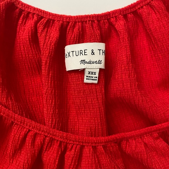 Madewell Texture and Thread Red Peasant Top Labelled Size XXS - Picture 3 of 8